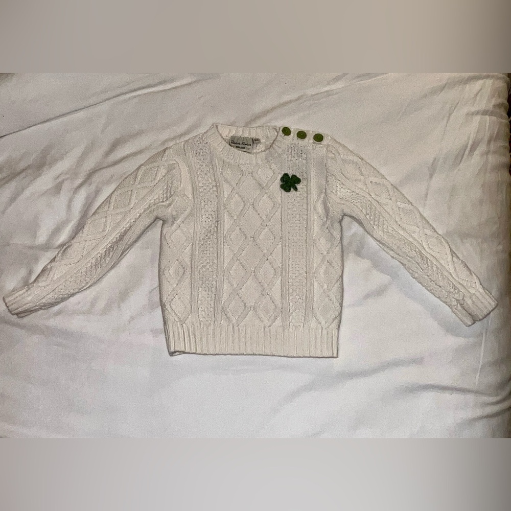 Patrick Francis Childrens Natural Sweater - Shamrock SZ 3/4